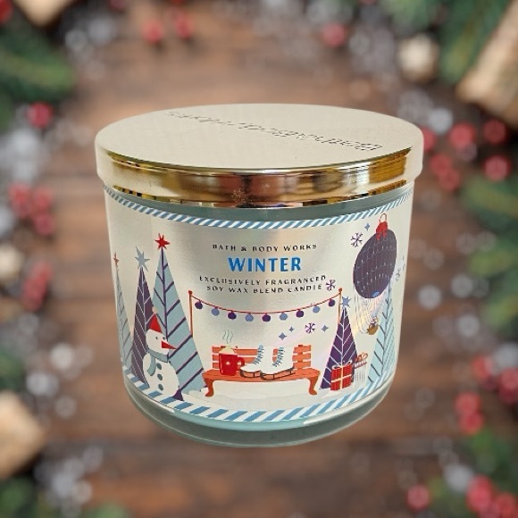 Bath & Body Works Other - NEW Bath & Body Works 3 Wick Winter Candle with Festive Design